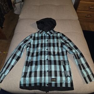 Empyre Blue and Black Checkered Hooded Jacket
